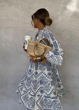 Damen Elegantes bedrucktes Sommer-Maxikleid