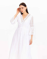 Damen Klassisch Boho Spitzenkleid