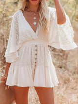 Damen Klassisches Boho-Sommer-Minikleid