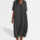 Damen Lockeres Boho Midikleid