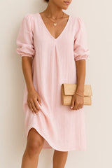 Damen Modernes Kleid mit Puffärmeln