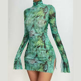 Damen Modernes Mesh Partykleid