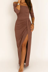 Damen Schulterfrei Abendkleid