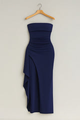 Damen Schulterfreies Abendkleid mit Schlitz