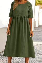 Damen Lockeres Lässiges Midikleid