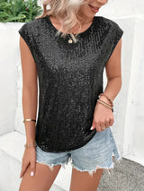 Damen Elegante Sommer-Glitzer-Oberteile