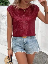 Damen Elegante Sommer-Glitzer-Oberteile