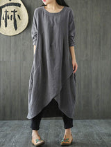 Damen LässigesJapanisch Stil Sommer Maxi Kleid