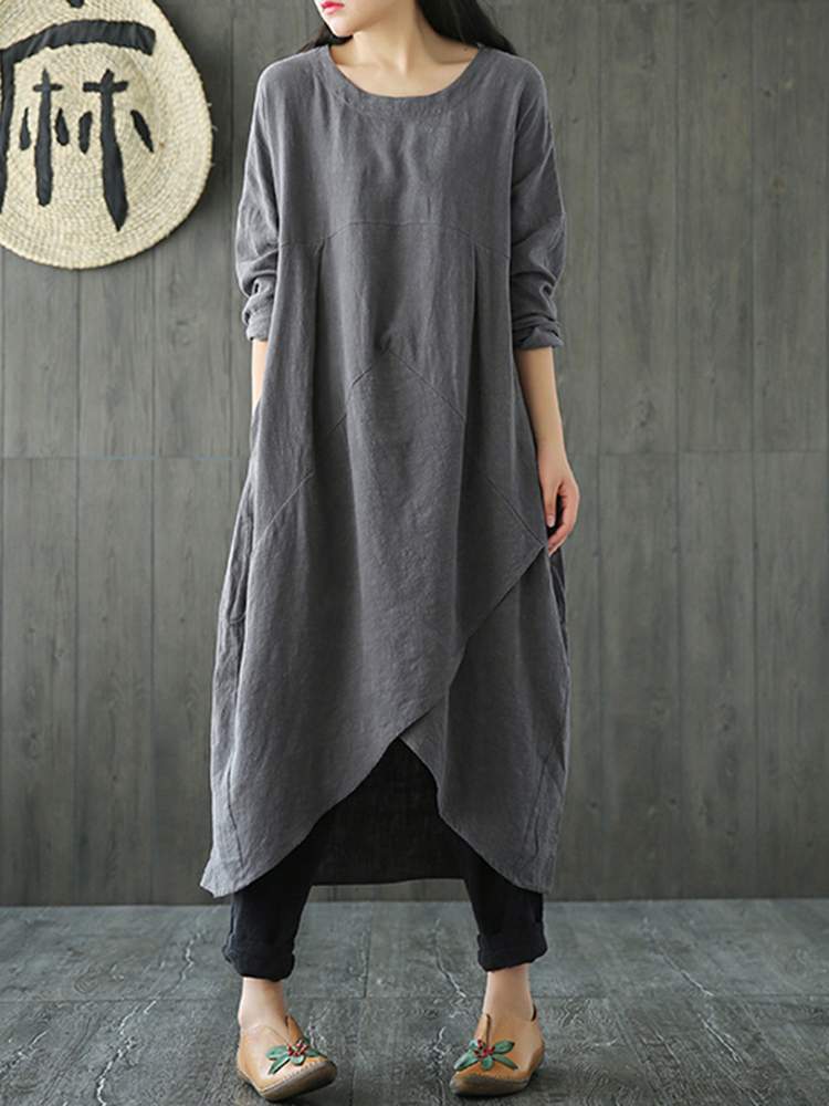 Damen LässigesJapanisch Stil Sommer Maxi Kleid