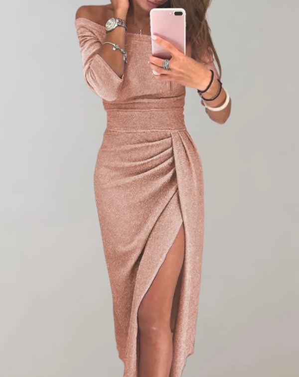 Damen Elegantes ausgestelltes Partykleid