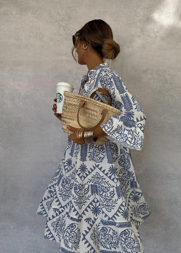 Damen Elegantes bedrucktes Sommer-Maxikleid