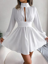 Damen Elegantes langärmeliges sexy Minikleid