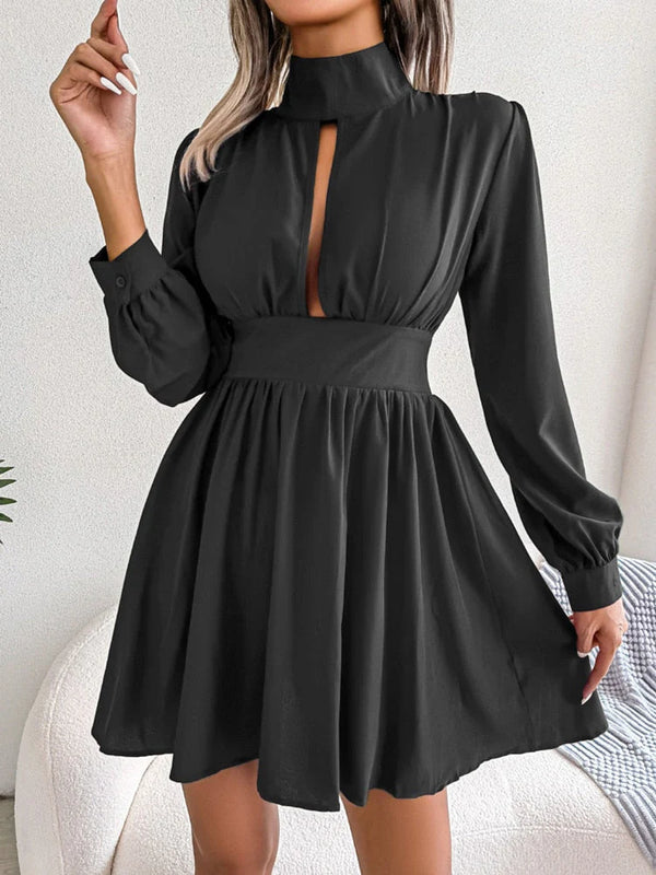Damen Elegantes langärmeliges sexy Minikleid