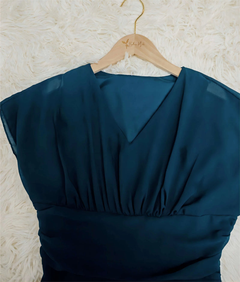 Damen Fließendes Chiffon Midikleid