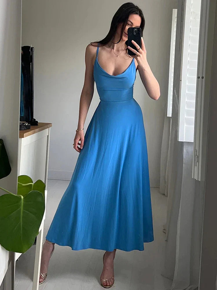Damen Klassisches Sommer-Maxi-Kleid
