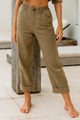 Damen Lässige Sommerhose aus Leinen