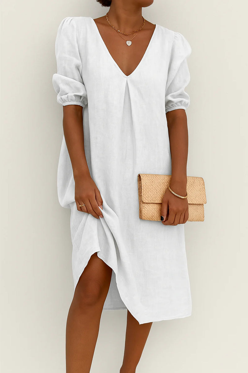 Damen Modernes Kleid mit Puffärmeln