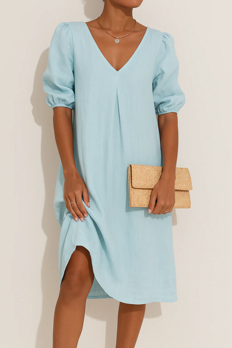 Damen Modernes Kleid mit Puffärmeln