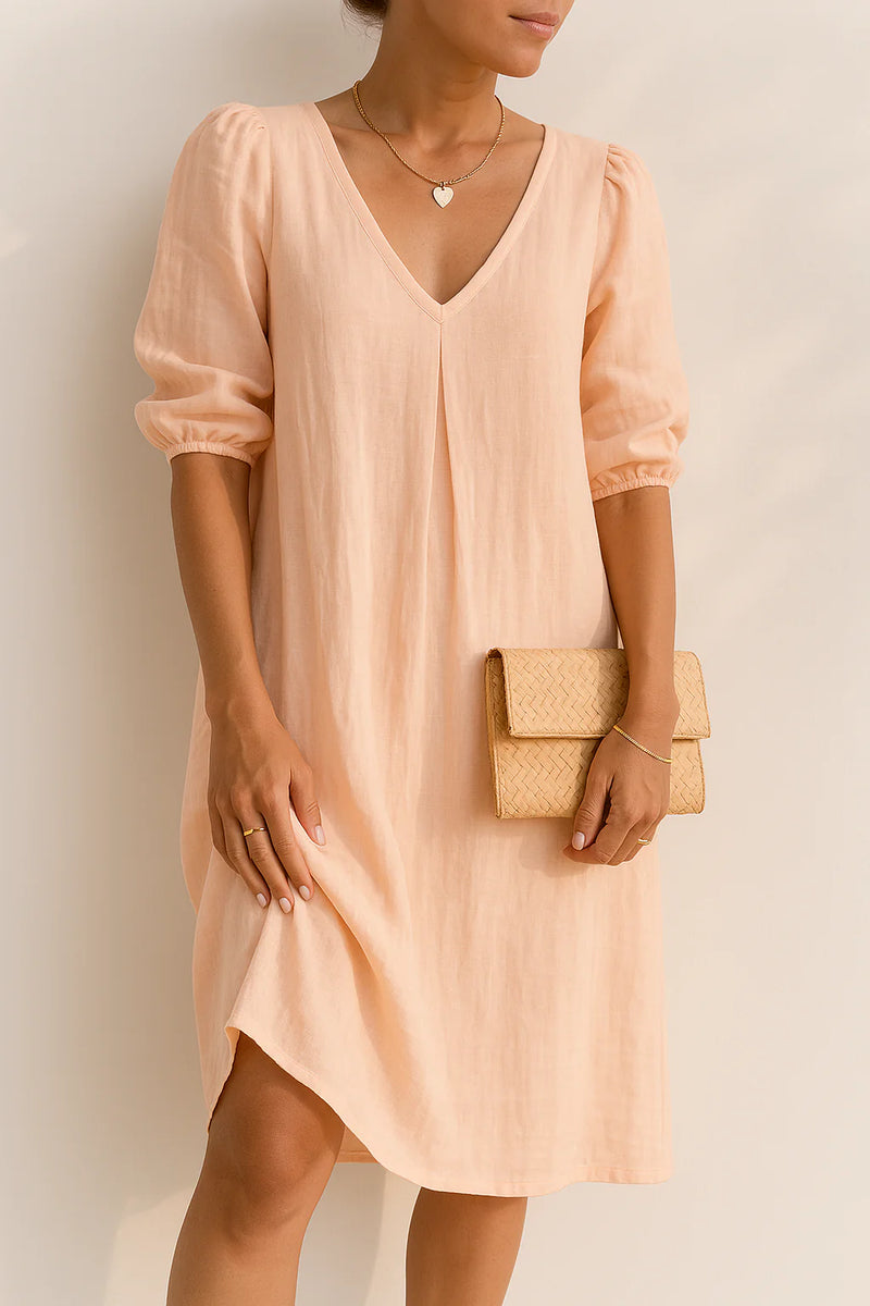 Damen Modernes Kleid mit Puffärmeln