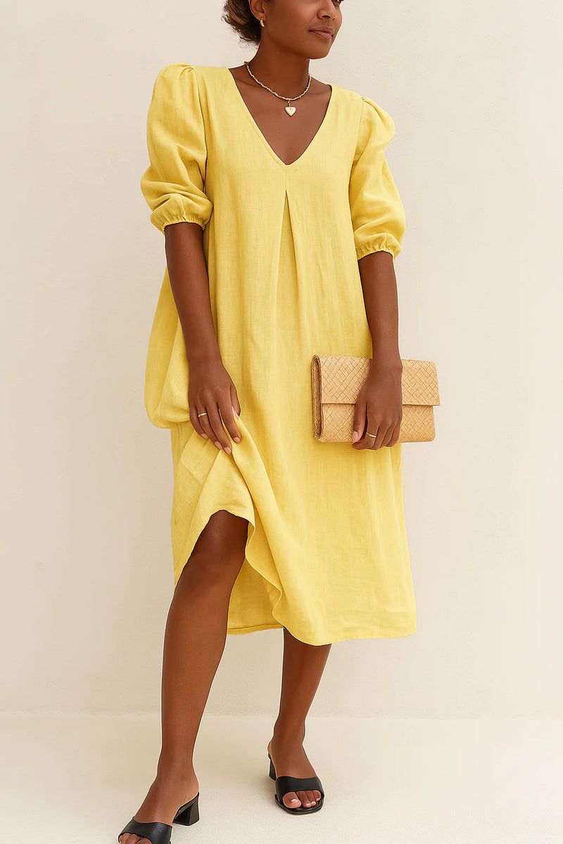 Damen Modernes Kleid mit Puffärmeln