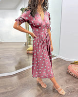 Damen Modernes gepunktetes Kleid