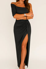 Damen Schulterfrei Abendkleid