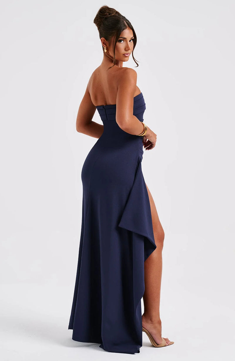 Damen Schulterfreies Abendkleid mit Schlitz