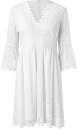 Damen Trendig Kurzes Spitzenkleid