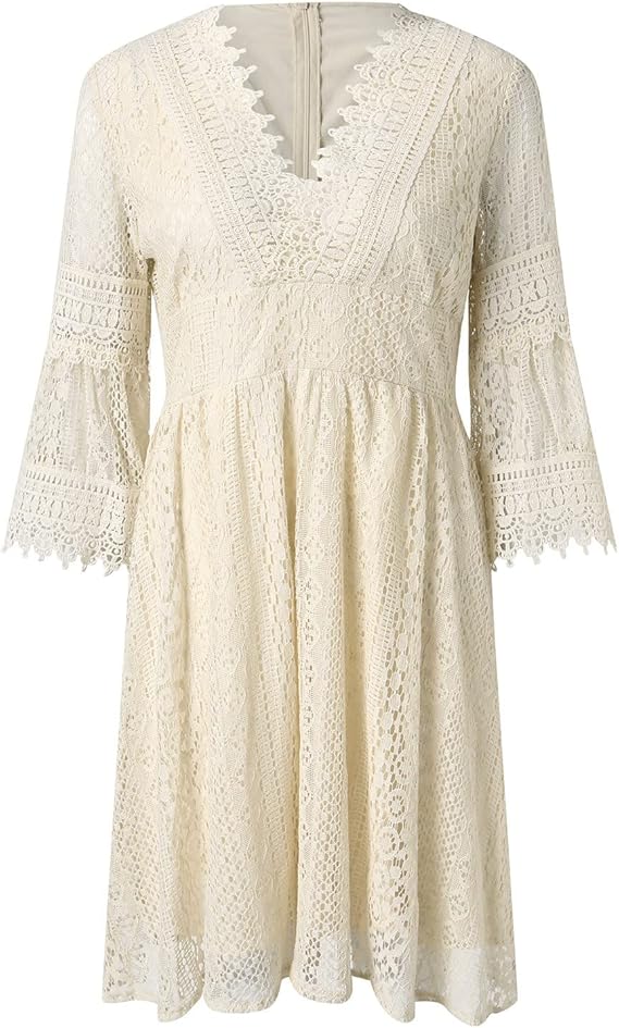 Damen Trendig Kurzes Spitzenkleid