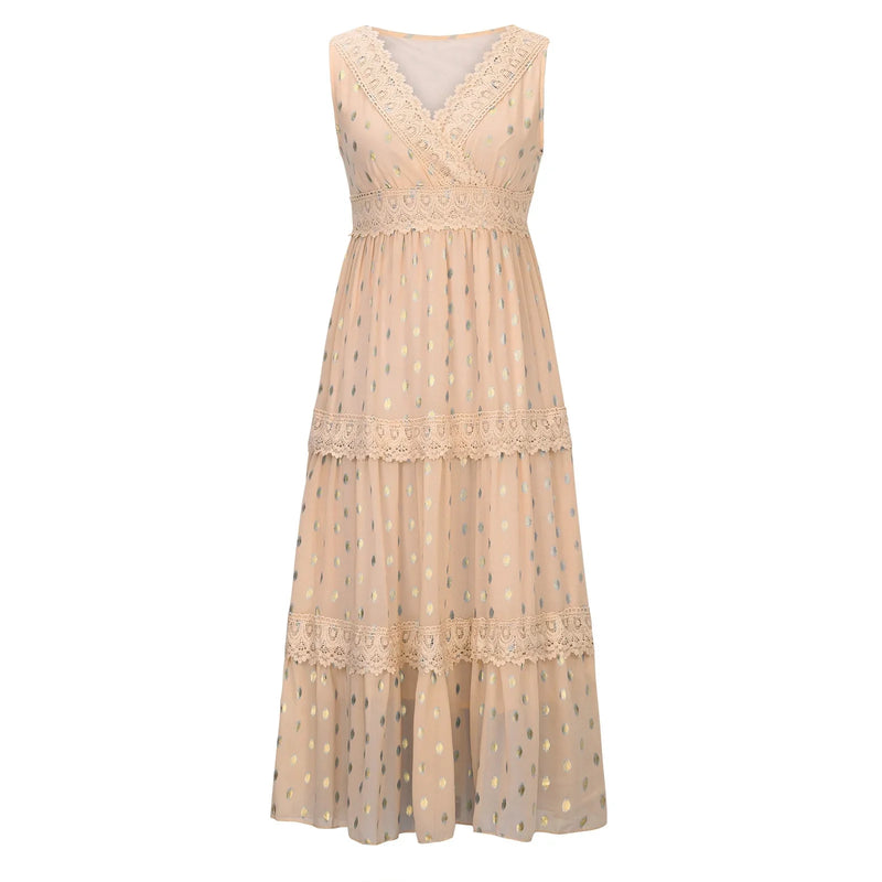 Damen Verspieltes Boho Maxikleid