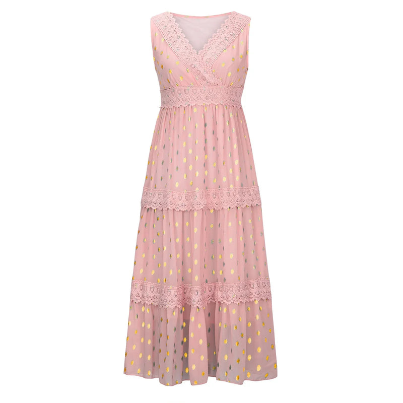 Damen Verspieltes Boho Maxikleid