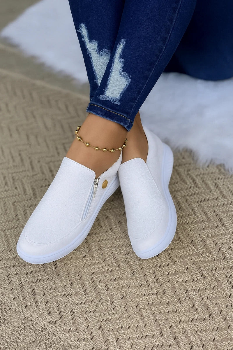 Damen Elegante Sneakers mit Reißverschluss