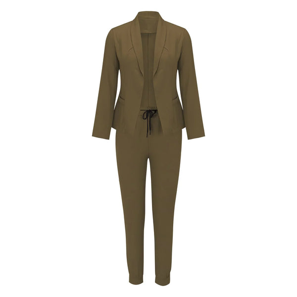 Damen Eleganter Blazer und Hosen Business-Anzug