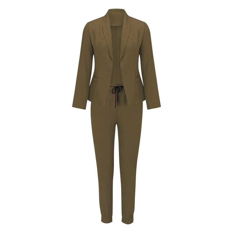 Damen Eleganter Blazer und Hosen Business-Anzug