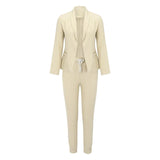 Damen Eleganter Blazer und Hosen Business-Anzug
