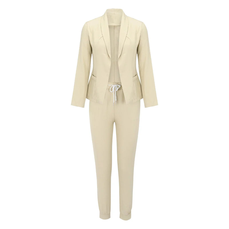 Damen Eleganter Blazer und Hosen Business-Anzug