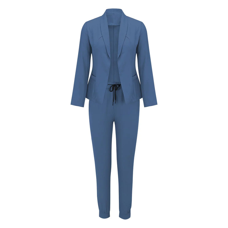 Damen Eleganter Blazer und Hosen Business-Anzug