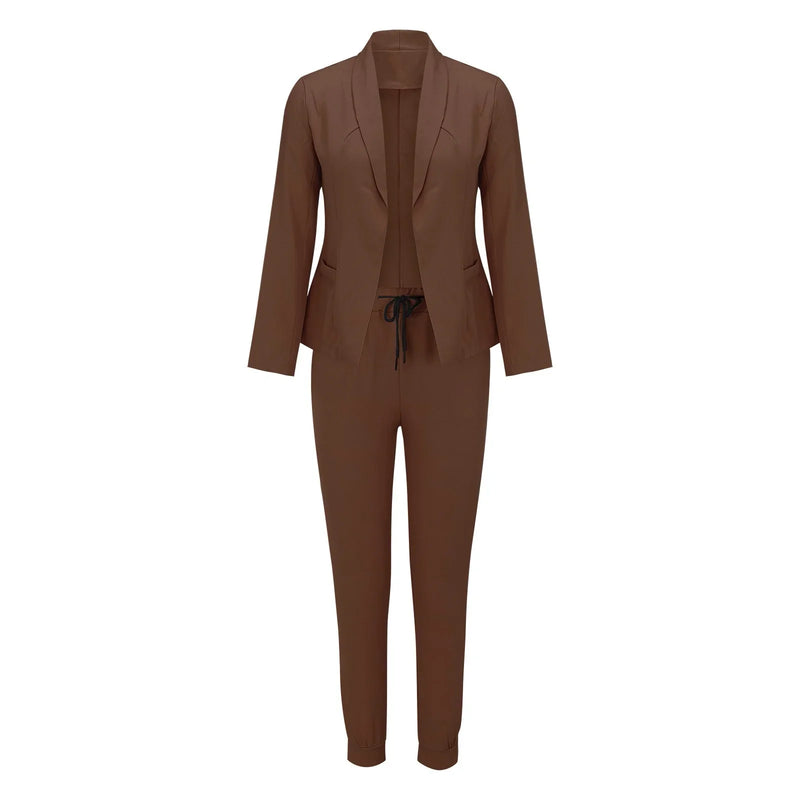 Damen Eleganter Blazer und Hosen Business-Anzug