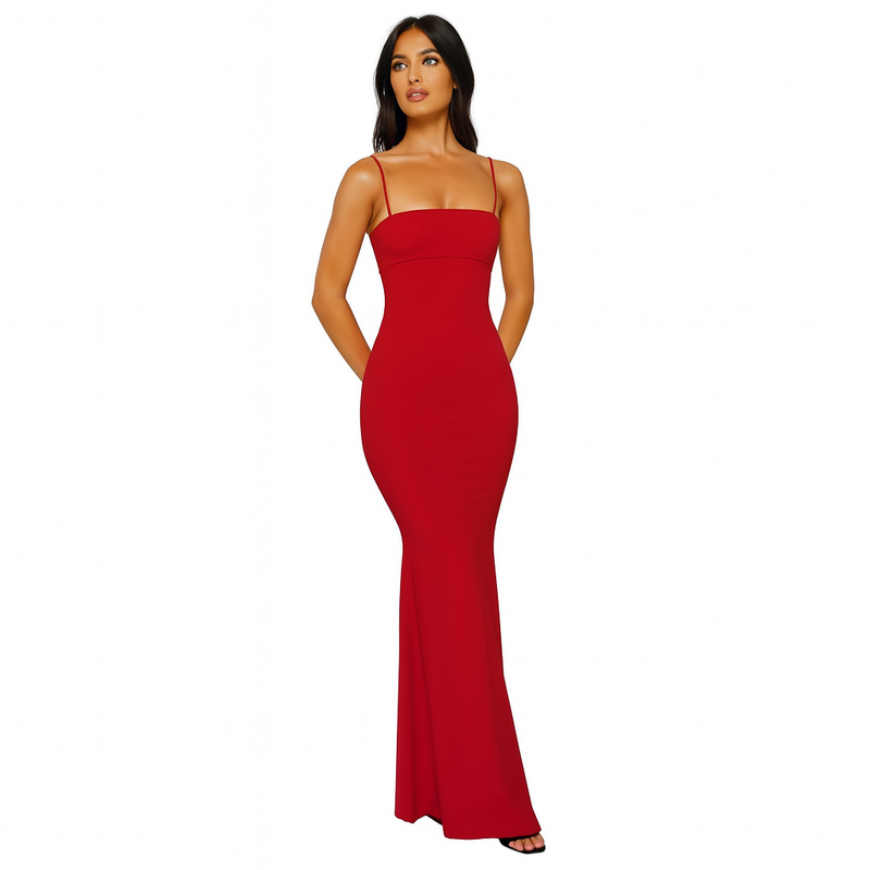 Damen lässiges Spaghettiträgerkleid