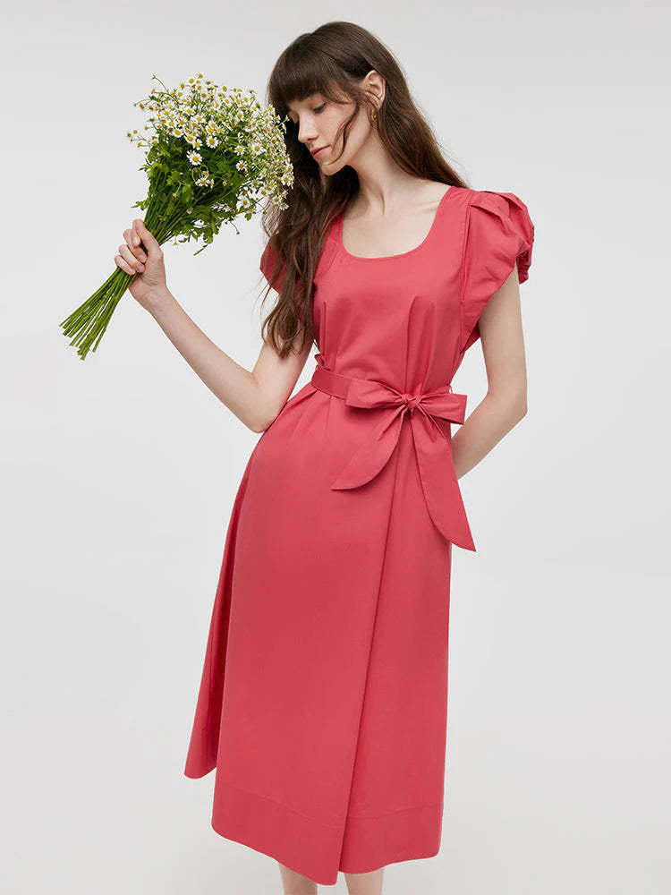 Damenkleid Minimalistisches  mit seitlicher Schleife