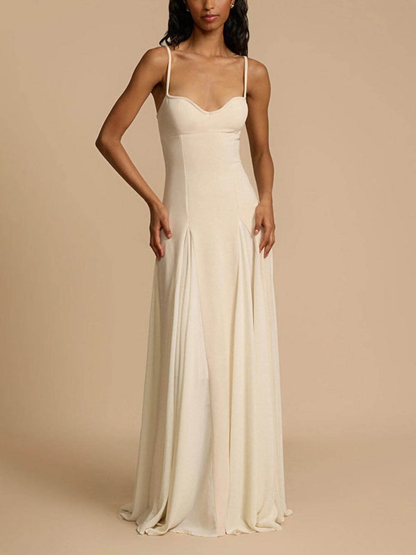 Elegantes Maxikleid mit langen Trägern und Rock für Frauen