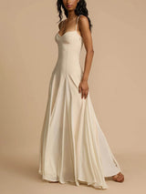 Elegantes Maxikleid mit langen Trägern und Rock für Frauen