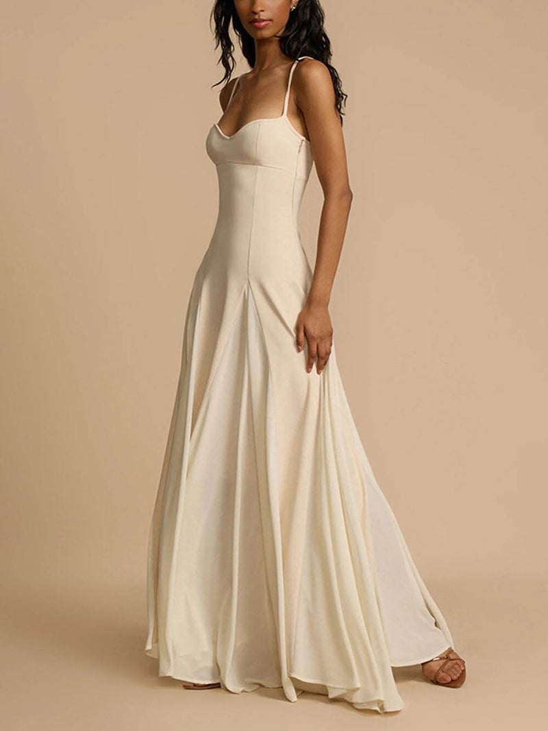 Elegantes Maxikleid mit langen Trägern und Rock für Frauen