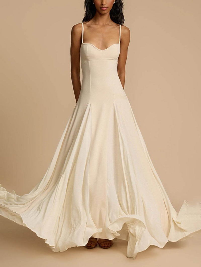 Elegantes Maxikleid mit langen Trägern und Rock für Frauen