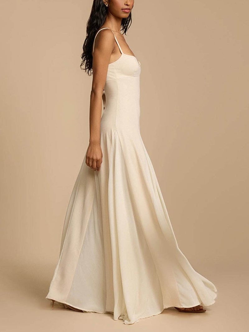 Elegantes Maxikleid mit langen Trägern und Rock für Frauen