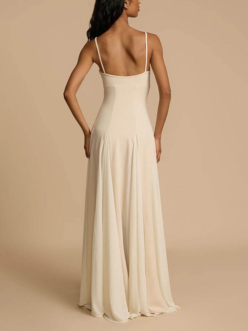 Elegantes Maxikleid mit langen Trägern und Rock für Frauen