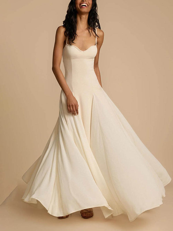 Elegantes Maxikleid mit langen Trägern und Rock für Frauen