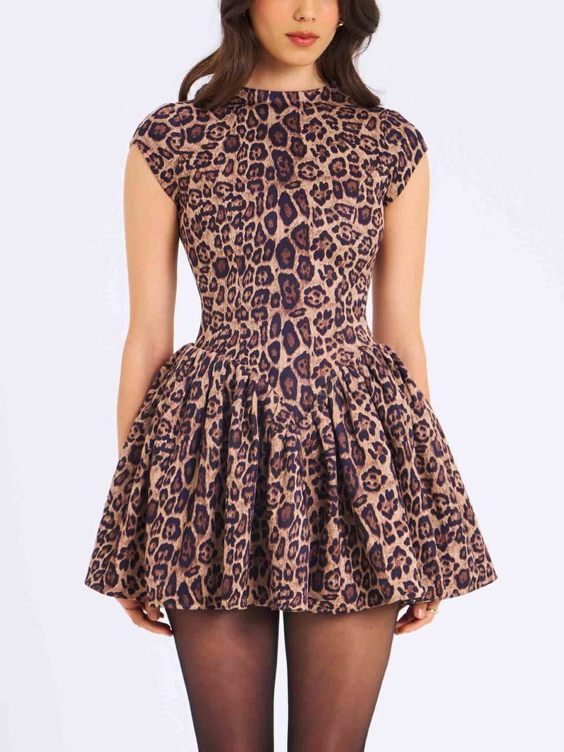 Elegantes und stylisches Minikleid mit Leopardmuster für Damen