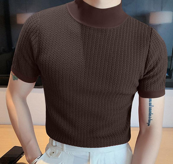 Herren Elegante Rollkragenbluse