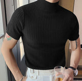 Herren Elegante Rollkragenbluse